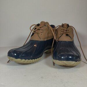 Tommy Hilfiger Duck Ankle Boots, Perfect for Winter, Wheat & Navy Waterproof